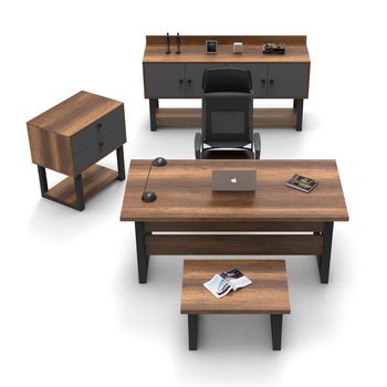 Conjunto De Muebles De Oficina Mn09-ba Antracita Barroco