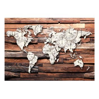 Papel Pintado 3d - Map On Wood (400x280 Cm)