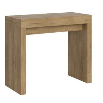 Consola Extensible De Madera Clara 8 Personas 40 A 196 Cm Ribo-soporte 2 Pies