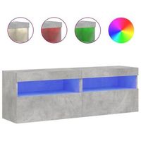 muebles tv de pared luces led 2 uds gris hormigon 60x30x40 cm vidaxl