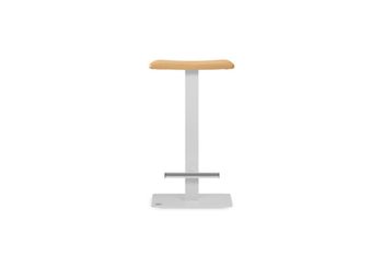 Taburete 63 cm  asiento crema estructura blanco