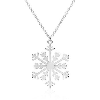 Cadena copo de nieve para mujer de plata 925