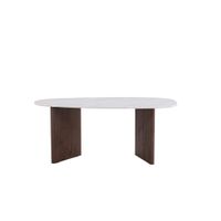mesa de comedor para 8 personas efecto marmol organico - gris claro