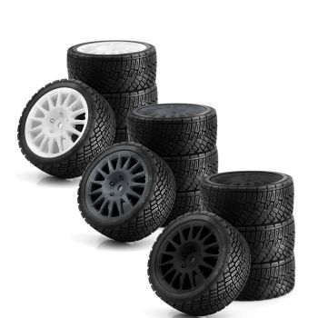 4 neumáticos y ruedas de competición para coches RC Kyosho Tamiya 1:10