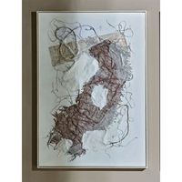 cuadro moderno abst malla rojiza con marco 72x5x102 cm
