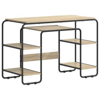 Escritorio Con Almacenamiento Roble Sonoma 113.5 X 52 X 75.5 Cm Vidaxl