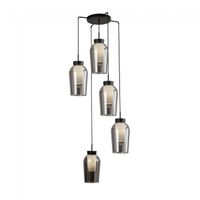 lampara colgante nora marmol negro 5 luces