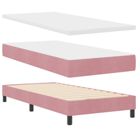 cama individual  cama box spring con colchon terciopelo rosa 100x200 cm cfw70427