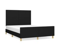 estructura de cama con cabecero de tela negro 140x190 cm diseno plano