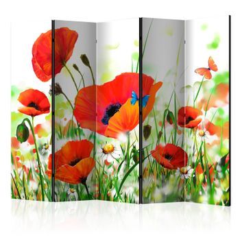 Biombo - Country Poppies Ii (225x172 Cm)
