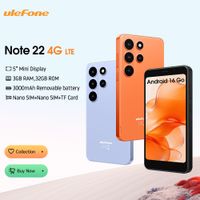 rnuevo 2026rulefone note 22 4g mini smartphone android 16 go 3gb ram32gb rom bateria extraible de 3000mah telefono movil pantalla de 50