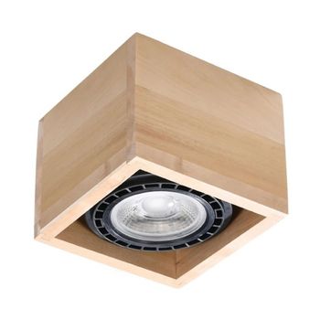 Foco de superficie eaxa 1 luz, madera natural