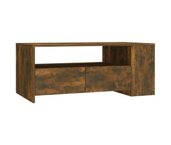 Mesa de café - mesa de centro madera de ingeniería roble ahumado 102x55x42 cm