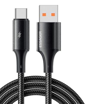 MENSAJE ES-X45 6A 120W cable USB-A a Tipo C para carga rápida y transmisión de datos línea de núcleo de cobre de 1M/2M d