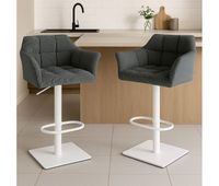 taburete de bar damaso cord pana gris 45x64x88 cm