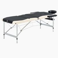 camilla de masaje plegable 3 zonas aluminio negro y beige vidaxl