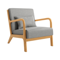 butaca modelo ume con patas de madera - perla