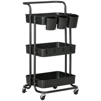 Carrito de cocina 42x38x86.5 cm negro
