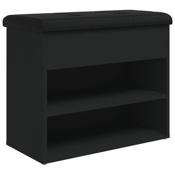 Zapatero Madera De Ingeniería Negro 62x32x50 Cm Vidaxl