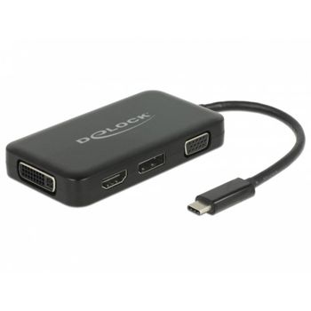 Adaptador USB-C a HDMI, DisplayPort, DVI-I y VGA DeLOCK 63929