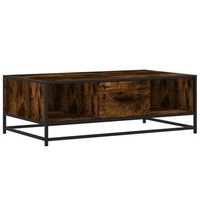 mesa de centromesa auxiliarmesita de centro madera ingenieria metal roble humo 100x57x35 cm