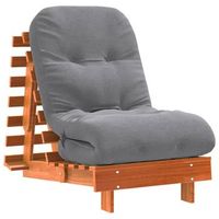 futon sofa cama con colchon madera maciza marron 60x206x11 cm vidaxl