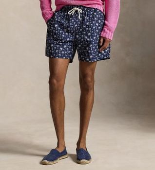 Polo Ralph Lauren para hombre. 710B13661001 Bañador bermuda Traveler de 14,5 cm (M), Beachwear, Poliéster, Marino