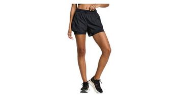 Pantalon corto 2 en 1 saucony elevate 4in para mujer negro