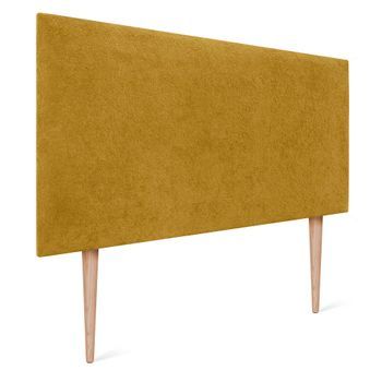Dhome Cabecero Mostaza 90cm Acabado Toalla Soft Tapizado Liso Con Patas 4cm Grosor 105 Alto Tejido Suave Para Pared Acústicos Cabeceros Absorbentes (90cm, 4cm - 105 Al. - Mostaza)