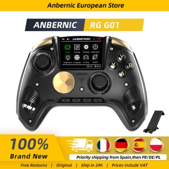 Controlador de Juegos Inalámbrico con Pantalla Interactiva Anbernic RG G01 Compatible con PC/Steam/Linux/Android/Switch/IOS con Efecto Hall