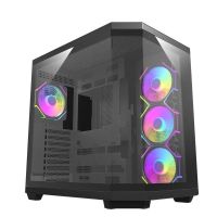 caja darkflash dqx80 black full tower triple cristal 4x argb atxusb-c