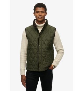 Superdry para hombre. M5012273A Chaleco Quilted Estate verde (XXL), Casual, Poliéster