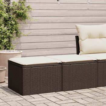 Set Sofás Jardín Y Cojines 2 Uds | Juego De Muebles De Jardín Ratán Sintético Acacia Marrón Cfw16038