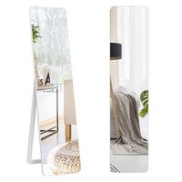 espejo de cuerpo entero espejo de pie y espejo de pared 2 en 1 blanco 37 cm