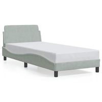 cama para adulto  cama individual  estructura de cama con cabecero terciopelo gris claro 80x200 cm