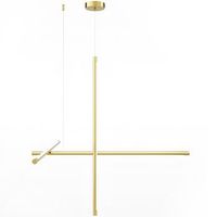 lampara colgante led de diseno - alumen  dorado
