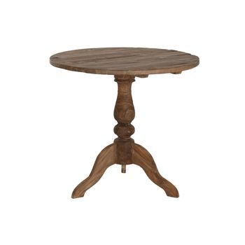 Mesita Auxiliar Teca 80x80x75 Velador 1 Pie