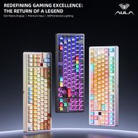 aula f87 pro v2 teclado mecanico para deportes electronicos 24gusbbluetooth intercambio en caliente rgb bateria de larga duracion junta personalizada 5 capas juegos de pc