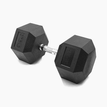 Mancuerna Hexagonal De Goma (individual) Suprfit 37,5 Kg, Negro