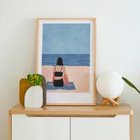 cuadro vacaciones marco premium chapado en roble 30x40 cm