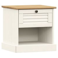 mesita de noche vigo madera maciza de pino blanco 42x35x42 cm vidaxl