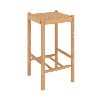 Taburetes para isla de cocina de mimbre y madera 65 cm