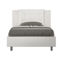 cama king size italiana de piel sintetica andry-color blanco-ropa de cama 120x190 cm