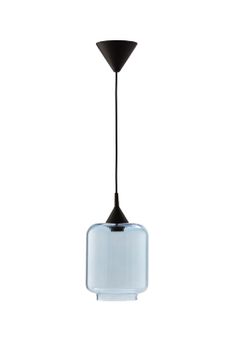 Lámpara colgante vidrio azul Boca E27 Ø18,5 cm