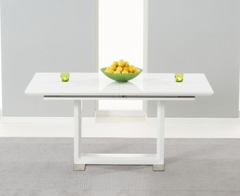 Bianco 160cm White High Gloss Extending Dining Table