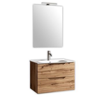 Composición Baño De 4 Piezas Solmira Roble Nudos En Mdf