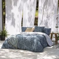 funda nordica banama azul cama 120 cm - 200x200 cm algodon 200 hilos cierre con botones