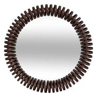 espejo redondo barrel 61 cm de diametro marron metalizado - atmosphera createur dinterieur