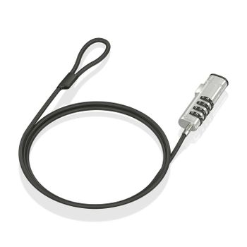 Cable de Seguridad Nano AISENS ASLK-D50N05-BK combinación 1.5m acero negro