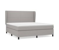 cama box spring con colchon tela gris claro 160x200 cm diseno plano